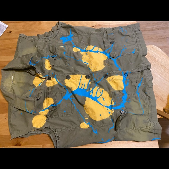 Safari vest stabbed painted thrashed bleached - Picture 4 of 7